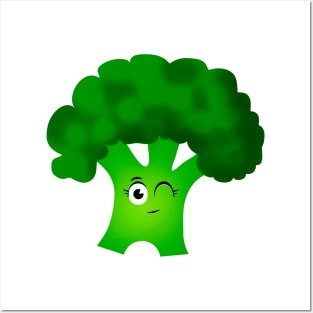 Winking broccoli Posters and Art